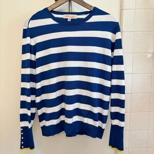 Philosophy Blue and White Knit Top